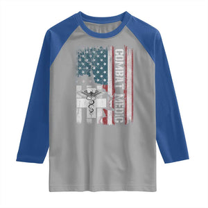 Combat Medic Soldier Raglan Shirt Medical Military American Flag TS11 Sport Gray Royal Print Your Wear