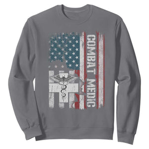 Combat Medic Soldier Sweatshirt Medical Military American Flag TS11 Charcoal Print Your Wear