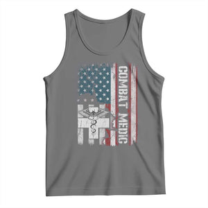 Combat Medic Soldier Tank Top Medical Military American Flag TS11 Black Heather Print Your Wear