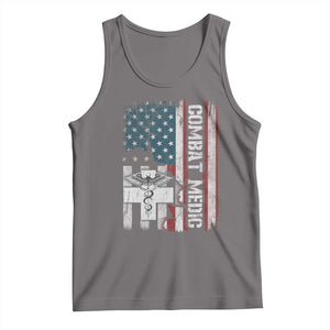 Combat Medic Soldier Tank Top Medical Military American Flag TS11 Deep Heather Print Your Wear