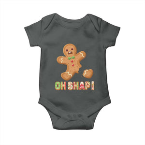 Funny Christmas Gingerbread Baby Onesie Oh Snap Cookie Baking TS11 Dark Heather Print Your Wear