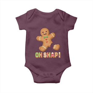 Funny Christmas Gingerbread Baby Onesie Oh Snap Cookie Baking TS11 Maroon Print Your Wear