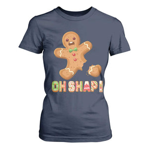 Funny Christmas Gingerbread T Shirt For Women Oh Snap Cookie Baking TS11 Navy Print Your Wear