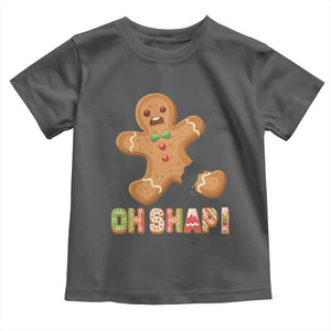 Funny Christmas Gingerbread Toddler T Shirt Oh Snap Cookie Baking TS11 Dark Heather Print Your Wear
