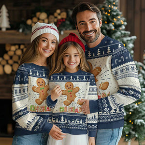 Funny Xmas Gingerbread Ugly Christmas Sweater Oh Snap Cookie Baking TS11 Navy Print Your Wear