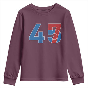 Trump Won 45 47 Youth Sweatshirt The 47th US President 2024 USA Election TS11 Maroon Print Your Wear