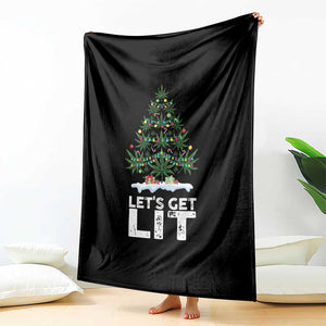 Funny Christmas Weed Throw Blanket Let's Get Lit Weeds Xmas Tree TS11 Print Your Wear