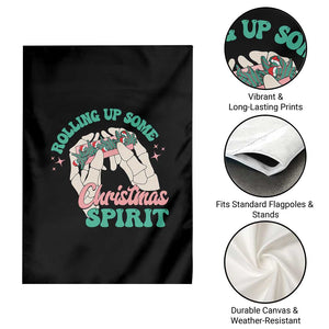 Funny Weed Christmas Garden Flag Rolling Up Some Christmas Spirit Skeleton Hand TS11 Print Your Wear