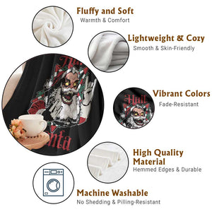 Hail Santa Heavy Metal Christmas Throw Blanket Krampus Xmas Rock & Roll TS11 Print Your Wear