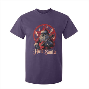 Funny Christmas Hail Santa T Shirt For Kid Sleigher Heavy Metal Xmas TS11 Purple Print Your Wear