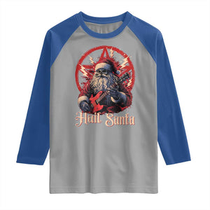 Funny Christmas Hail Santa Raglan Shirt Sleigher Heavy Metal Xmas TS11 Sport Gray Royal Print Your Wear