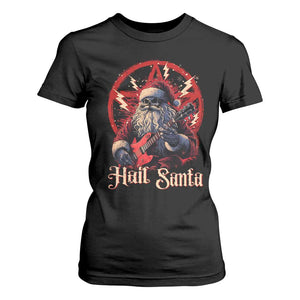 Funny Christmas Hail Santa T Shirt For Women Sleigher Heavy Metal Xmas TS11 Black Print Your Wear