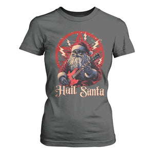 Funny Christmas Hail Santa T Shirt For Women Sleigher Heavy Metal Xmas TS11 Dark Heather Print Your Wear