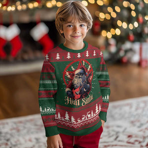 Funny Xmas Hail Santa Ugly Christmas Sweater Sleigher Heavy Metal TS11 Christmas Print Your Wear