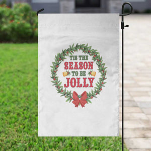 Funny Weed Christmas Garden Flag Tis The Season To Be Jolly Xmas Wreath TS11 Print Your Wear
