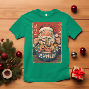Santa Eating Ramen Noodles Japanese Christmas T Shirt TS11 Irish Green Print Your Wear