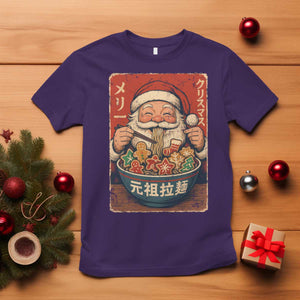 Santa Eating Ramen Noodles Japanese Christmas T Shirt TS11 Purple Print Your Wear