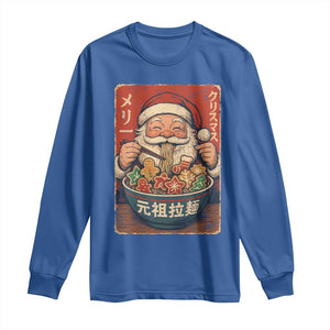 Santa Eating Ramen Noodles Japanese Christmas Long Sleeve Shirt TS11 Royal Blue Print Your Wear