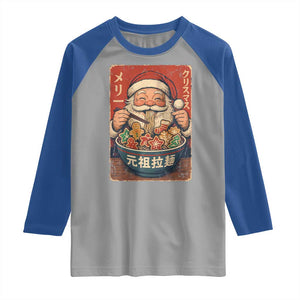 Santa Eating Ramen Noodles Japanese Christmas Raglan Shirt TS11 Sport Gray Royal Print Your Wear