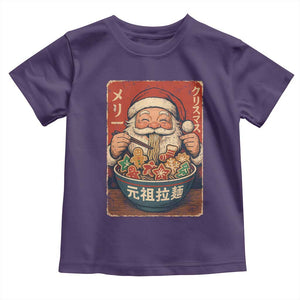 Santa Eating Ramen Noodles Japanese Christmas Toddler T Shirt TS11 Purple Print Your Wear