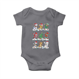 Dabbing Santa Elf Friends Christmas Light Baby Onesie TS11 Charcoal Print Your Wear