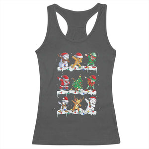 Dabbing Santa Elf Friends Christmas Light Racerback Tank Top TS11 Dark Heather Print Your Wear