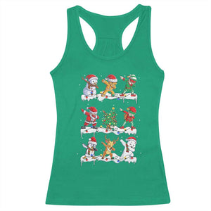 Dabbing Santa Elf Friends Christmas Light Racerback Tank Top TS11 Irish Green Print Your Wear