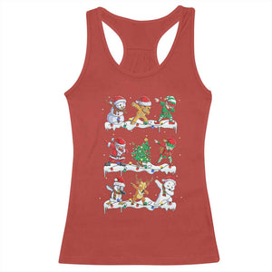 Dabbing Santa Elf Friends Christmas Light Racerback Tank Top TS11 Red Print Your Wear