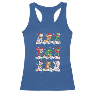 Dabbing Santa Elf Friends Christmas Light Racerback Tank Top TS11 Royal Blue Print Your Wear
