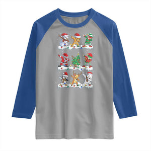 Dabbing Santa Elf Friends Christmas Light Raglan Shirt TS11 Sport Gray Royal Print Your Wear