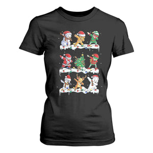 Dabbing Santa Elf Friends Christmas Light T Shirt For Women TS11 Black Print Your Wear