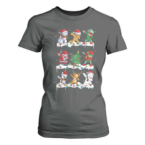 Dabbing Santa Elf Friends Christmas Light T Shirt For Women TS11 Dark Heather Print Your Wear
