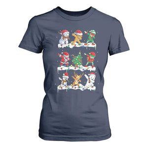 Dabbing Santa Elf Friends Christmas Light T Shirt For Women TS11 Navy Print Your Wear