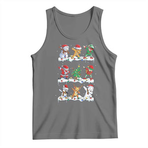 Dabbing Santa Elf Friends Christmas Light Tank Top TS11 Black Heather Print Your Wear