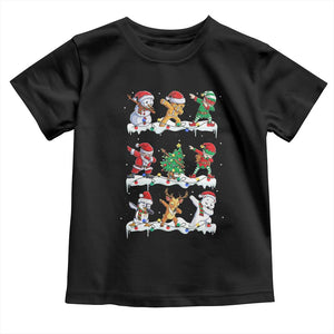 Dabbing Santa Elf Friends Christmas Light Toddler T Shirt TS11 Black Print Your Wear