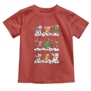 Dabbing Santa Elf Friends Christmas Light Toddler T Shirt TS11 Red Print Your Wear