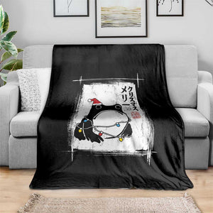 Funny Christmas Japanese Throw Blanket Santa Frog Ukiyoe Art TS11 Print Your Wear