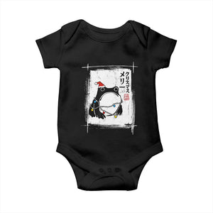 Funny Christmas Japanese Baby Onesie Santa Frog Ukiyoe Art TS11 Black Print Your Wear
