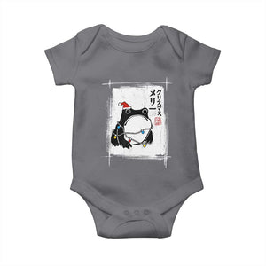 Funny Christmas Japanese Baby Onesie Santa Frog Ukiyoe Art TS11 Charcoal Print Your Wear
