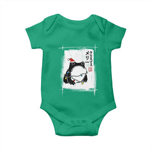 Funny Christmas Japanese Baby Onesie Santa Frog Ukiyoe Art TS11 Irish Green Print Your Wear