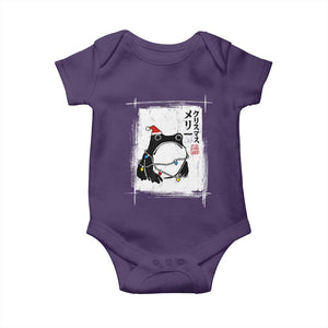 Funny Christmas Japanese Baby Onesie Santa Frog Ukiyoe Art TS11 Purple Print Your Wear