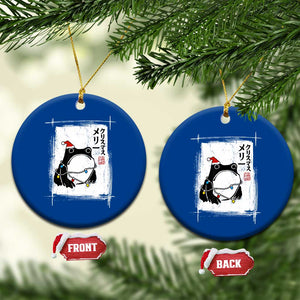 Funny Christmas Japanese Ceramic Ornament Santa Frog Ukiyoe Art TS11 1pc Blue Print Your Wear
