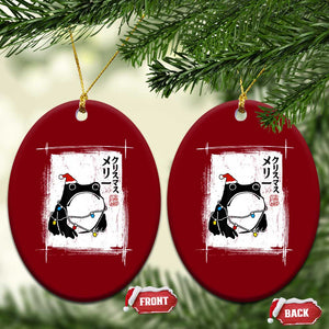 Funny Christmas Japanese Ceramic Ornament Santa Frog Ukiyoe Art TS11 Print Your Wear