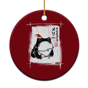 Funny Christmas Japanese Ceramic Ornament Santa Frog Ukiyoe Art TS11 1pc Red Print Your Wear