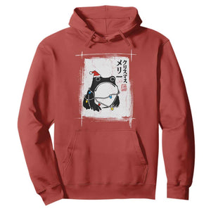 Funny Christmas Japanese Hoodie Santa Frog Ukiyoe Art TS11 Red Print Your Wear