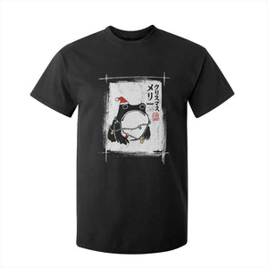 Funny Christmas Japanese T Shirt For Kid Santa Frog Ukiyoe Art TS11 Black Print Your Wear