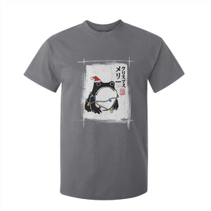 Funny Christmas Japanese T Shirt For Kid Santa Frog Ukiyoe Art TS11 Charcoal Print Your Wear