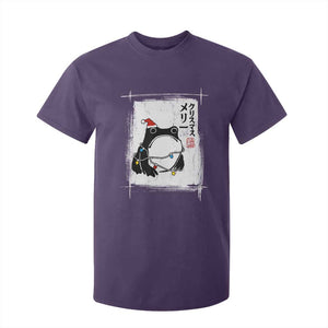 Funny Christmas Japanese T Shirt For Kid Santa Frog Ukiyoe Art TS11 Purple Print Your Wear