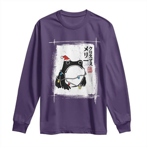 Funny Christmas Japanese Long Sleeve Shirt Santa Frog Ukiyoe Art TS11 Purple Print Your Wear