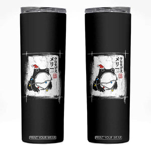 Funny Christmas Japanese Skinny Tumbler Santa Frog Ukiyoe Art TS11 Black Print Your Wear